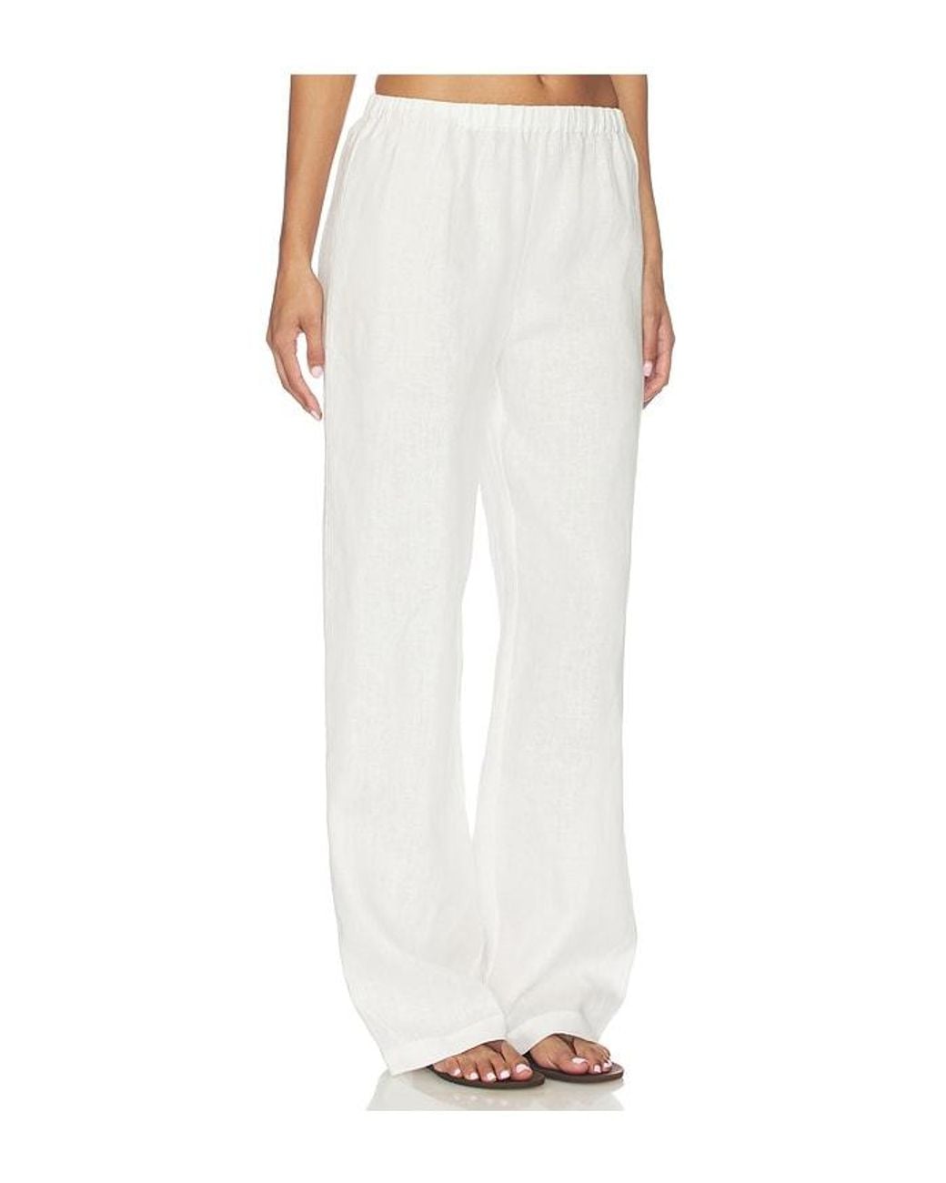 Tularosa White Wilma Linen Pant