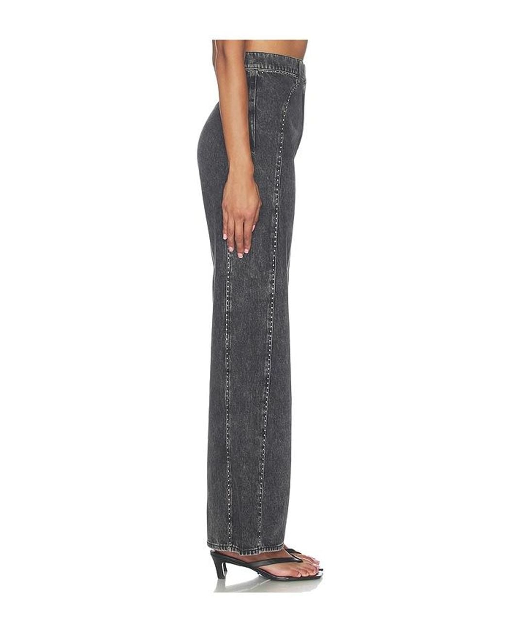 Veronica Beard Black Grant High Rise Wide Leg Jeans
