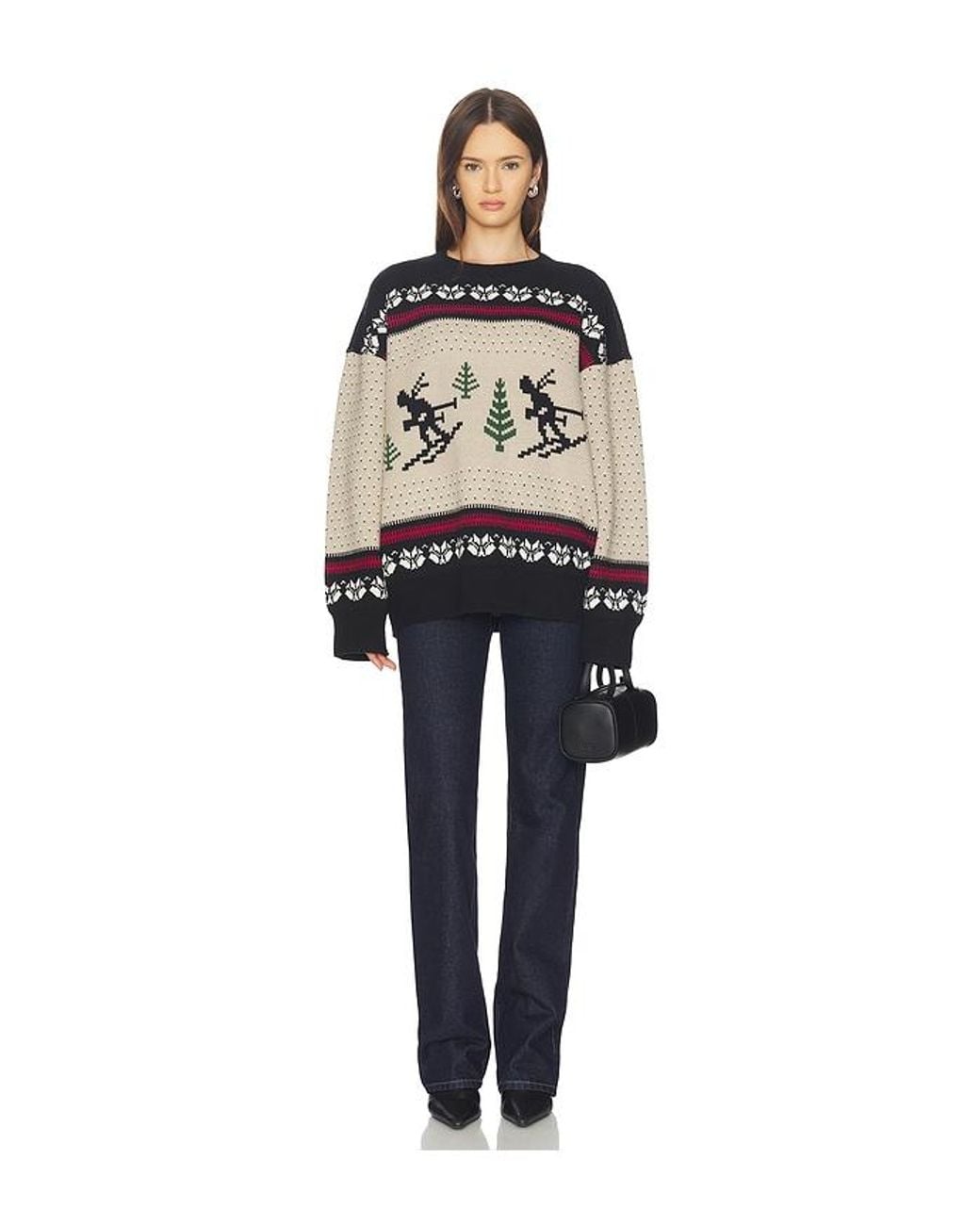 Lovers + Friends Black Theo Fairisle Sweater