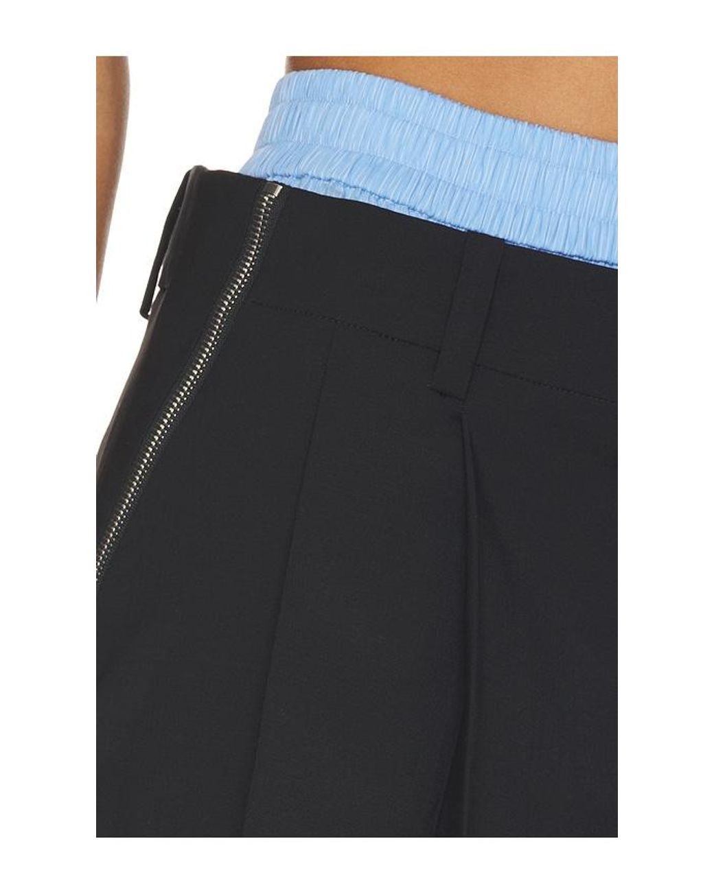 Alexander Wang Blue Prestyled Pleated Skort With Zipper Details