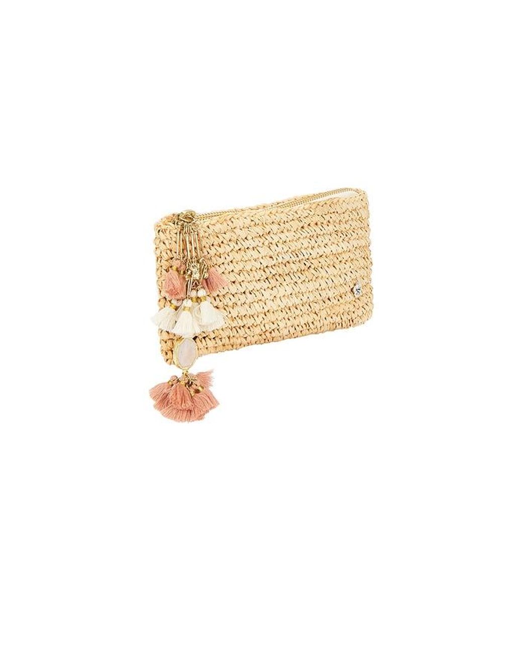 Flora Bella Natural Alegre Crochet Raffia Clutch