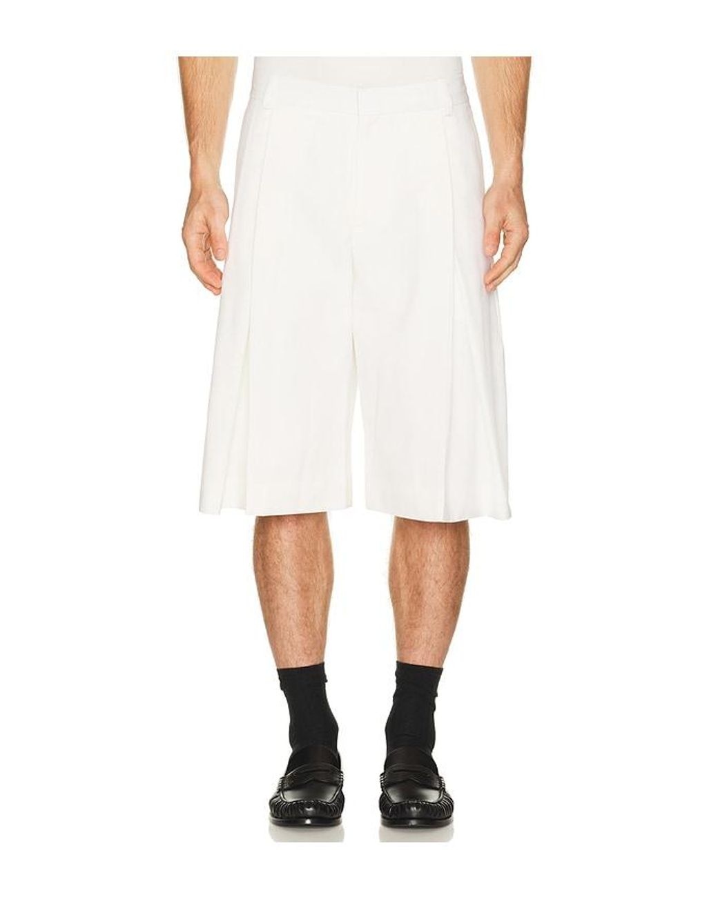 Casablanca White Pleated Baggy Shorts for men