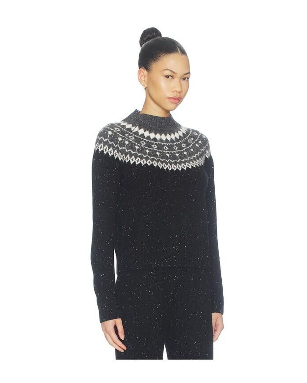 VIR VITA Black Bruna Fair Isle Cashmere Sweater