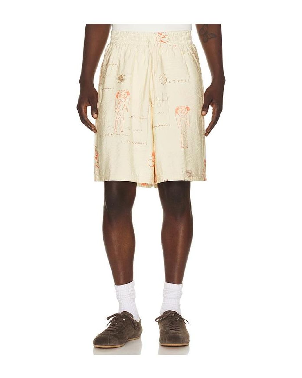 M I S B H V Natural Devil & Angel Postcard Shorts for men