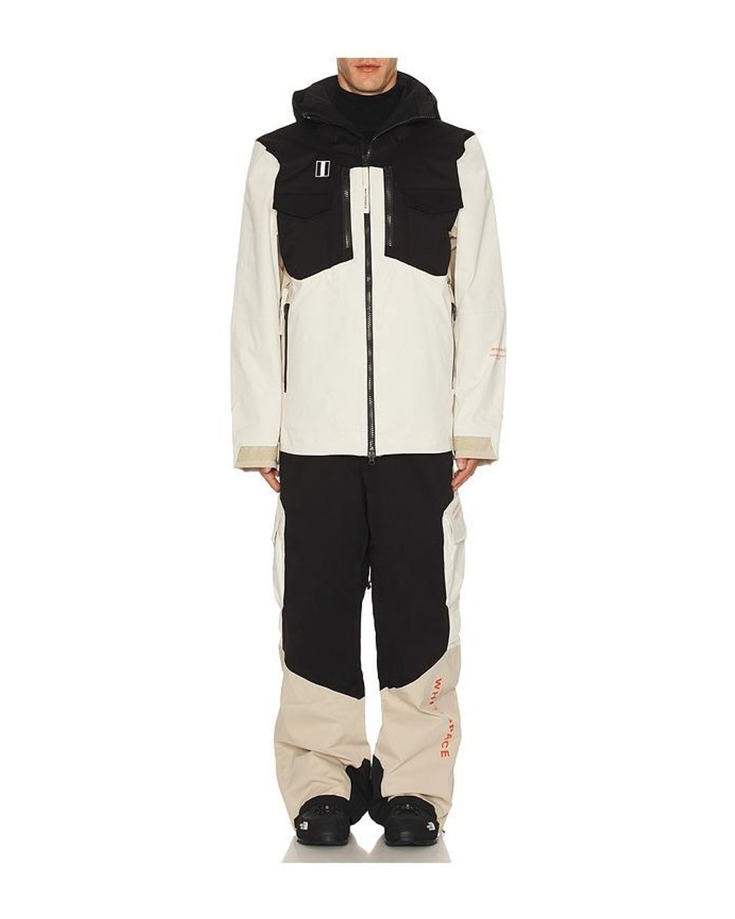 White/space Black 2L Insulated Cargo Bib Pants for men
