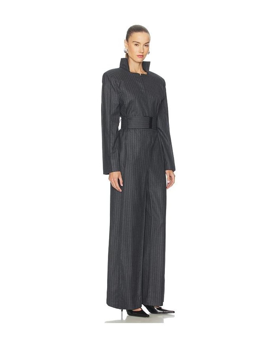 Bevza Black Pinstriped Jumpsuit