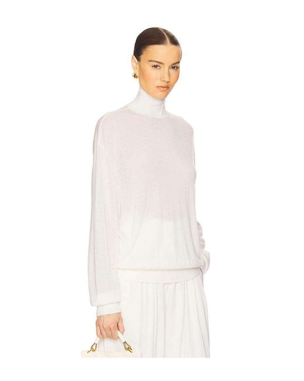 Helsa White Madeira Turtleneck