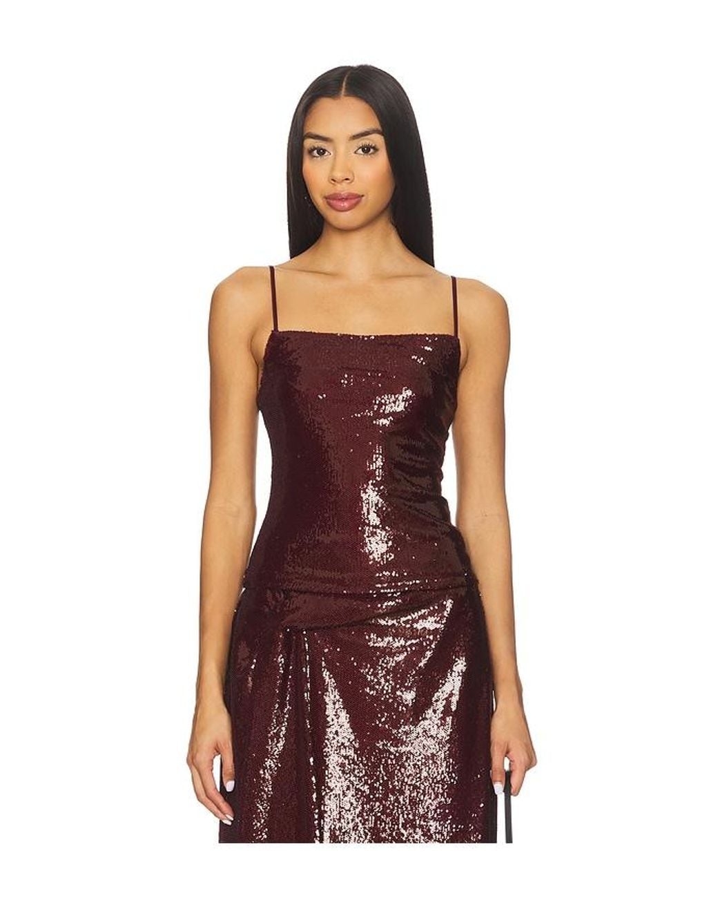 Kate Barton Red Sequin Column Tank Top