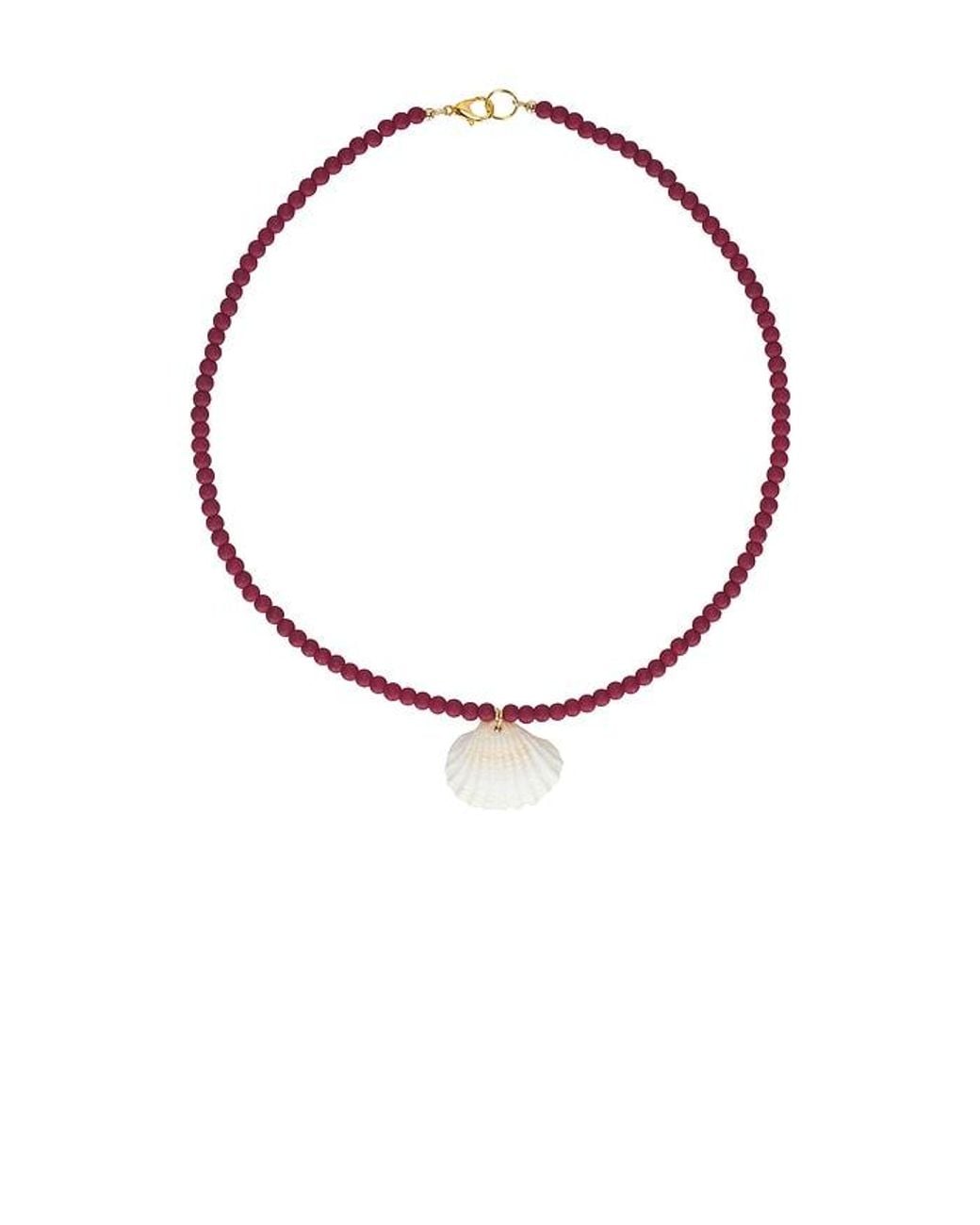 Casa Clara White Hallie Beaded Necklace With Seashell