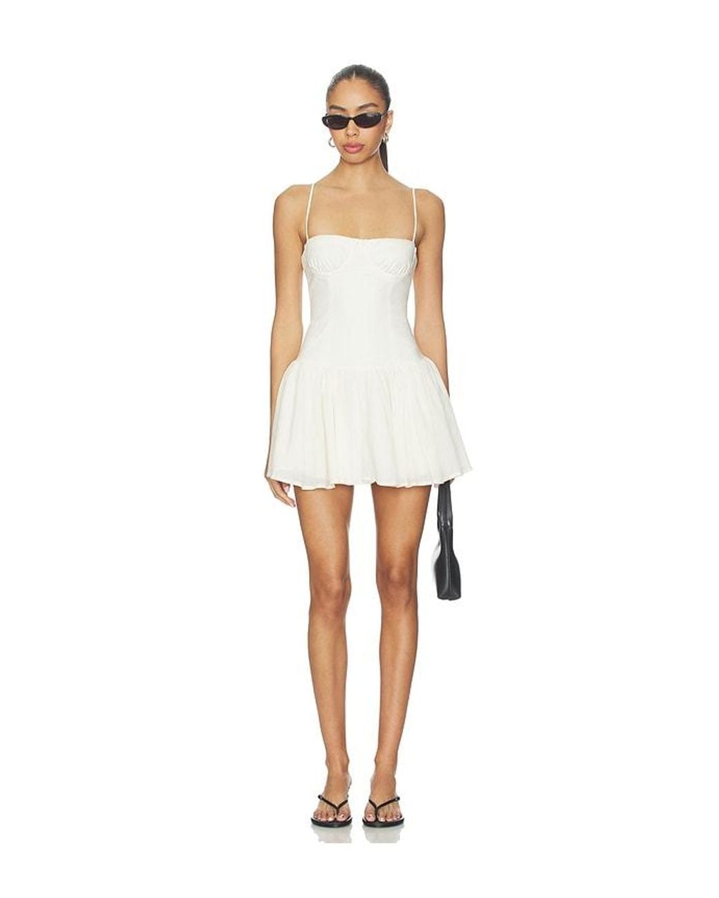 MAJORELLE White Piera Linen Mini Dress