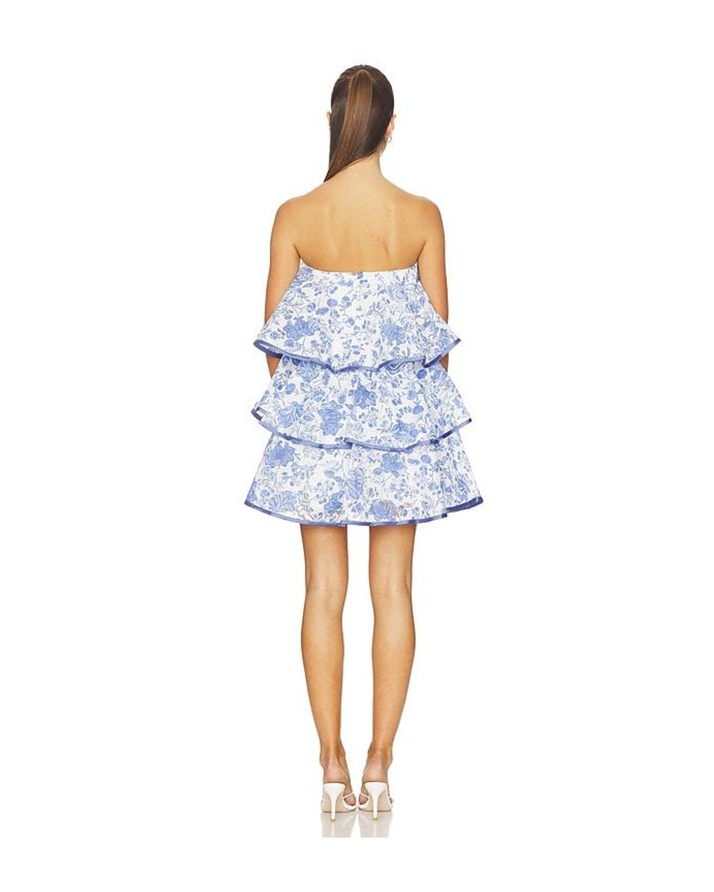 Elliatt Blue Elin Strapless Frilled Mini Dress