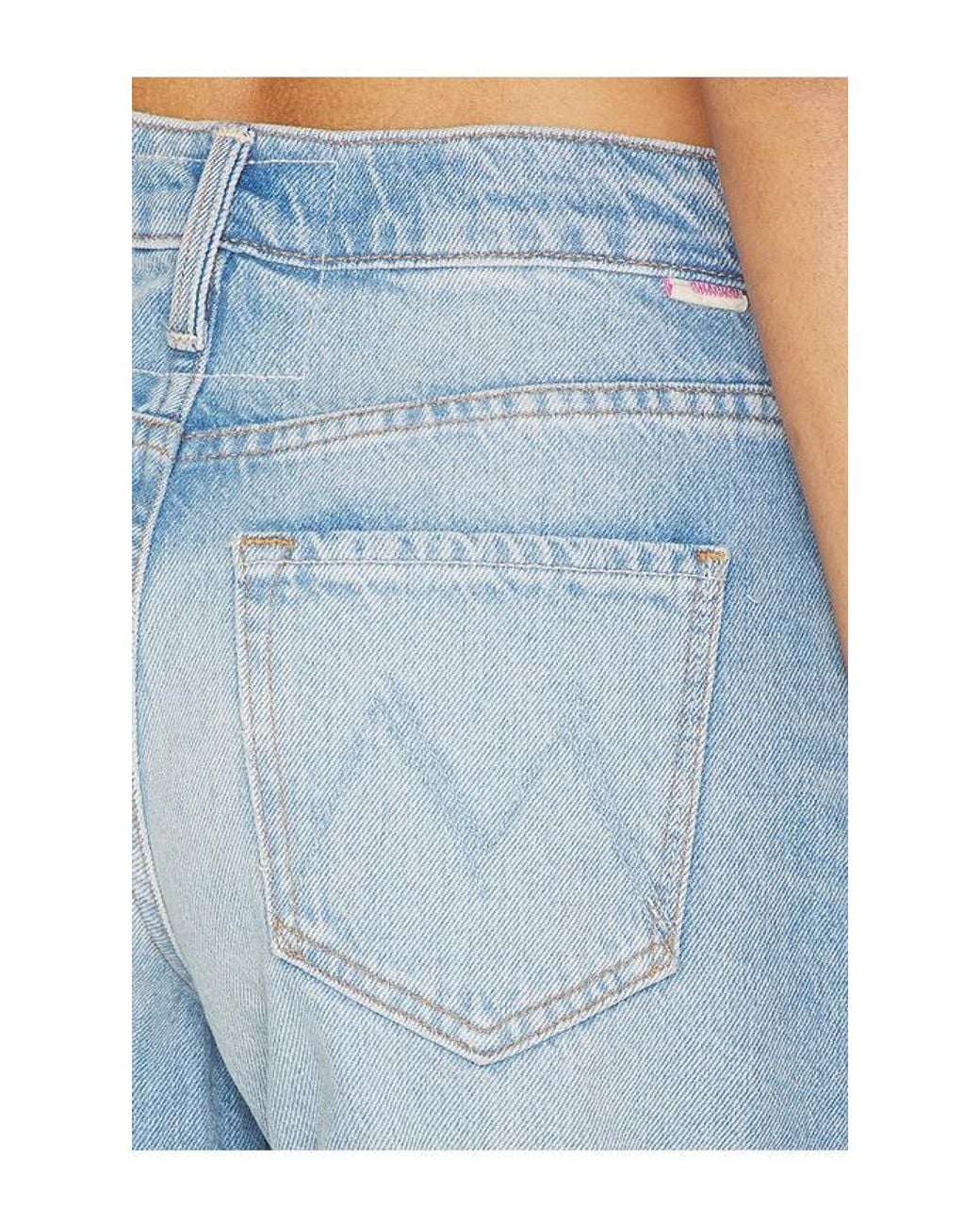Mother Blue Culotte Cuffed Short