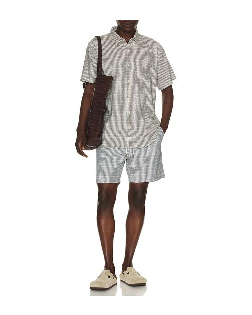 Marine Layer Gray 6 Line Sport & Swim Shorts for men