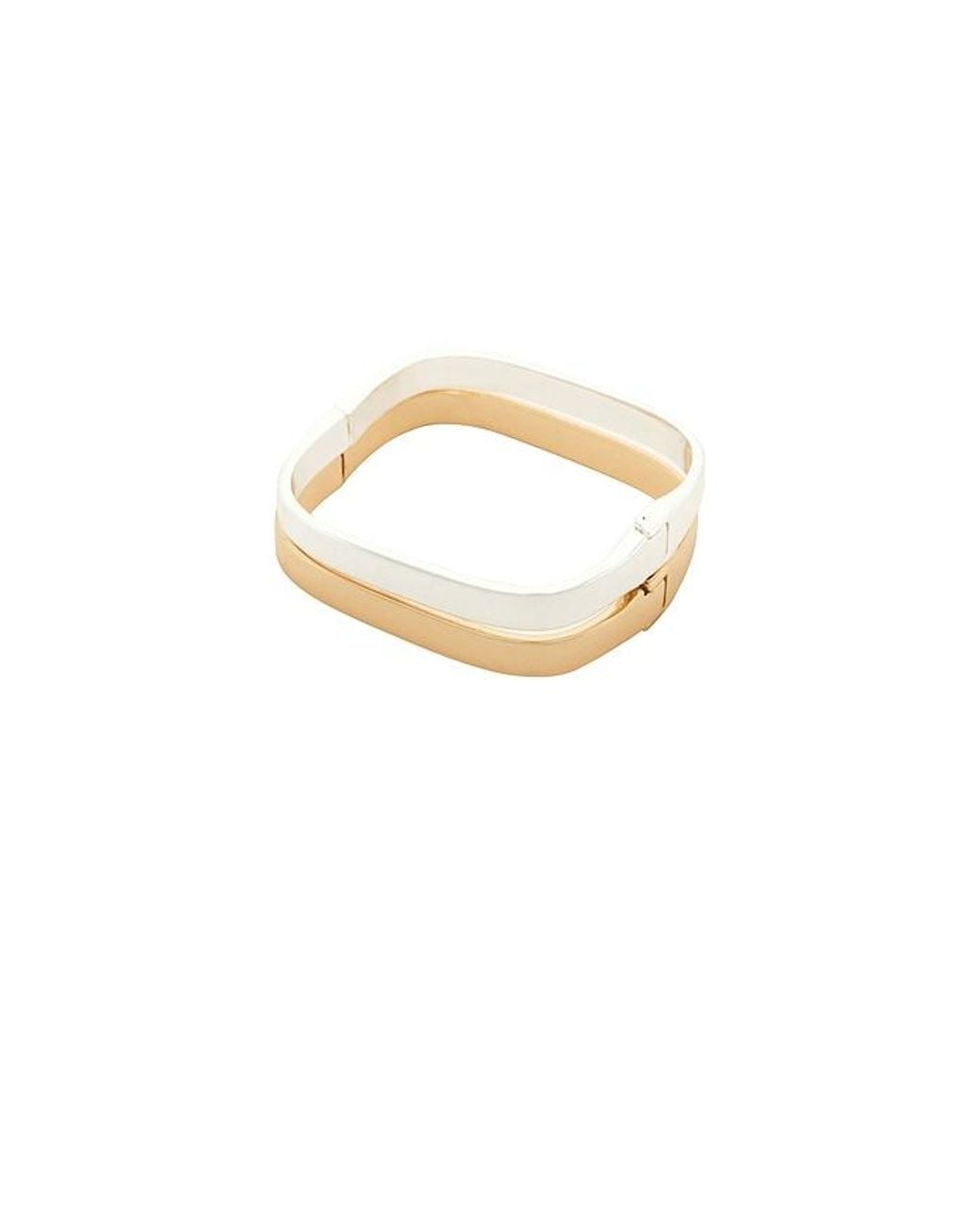 Ettika White Rounded Square Cuff Set