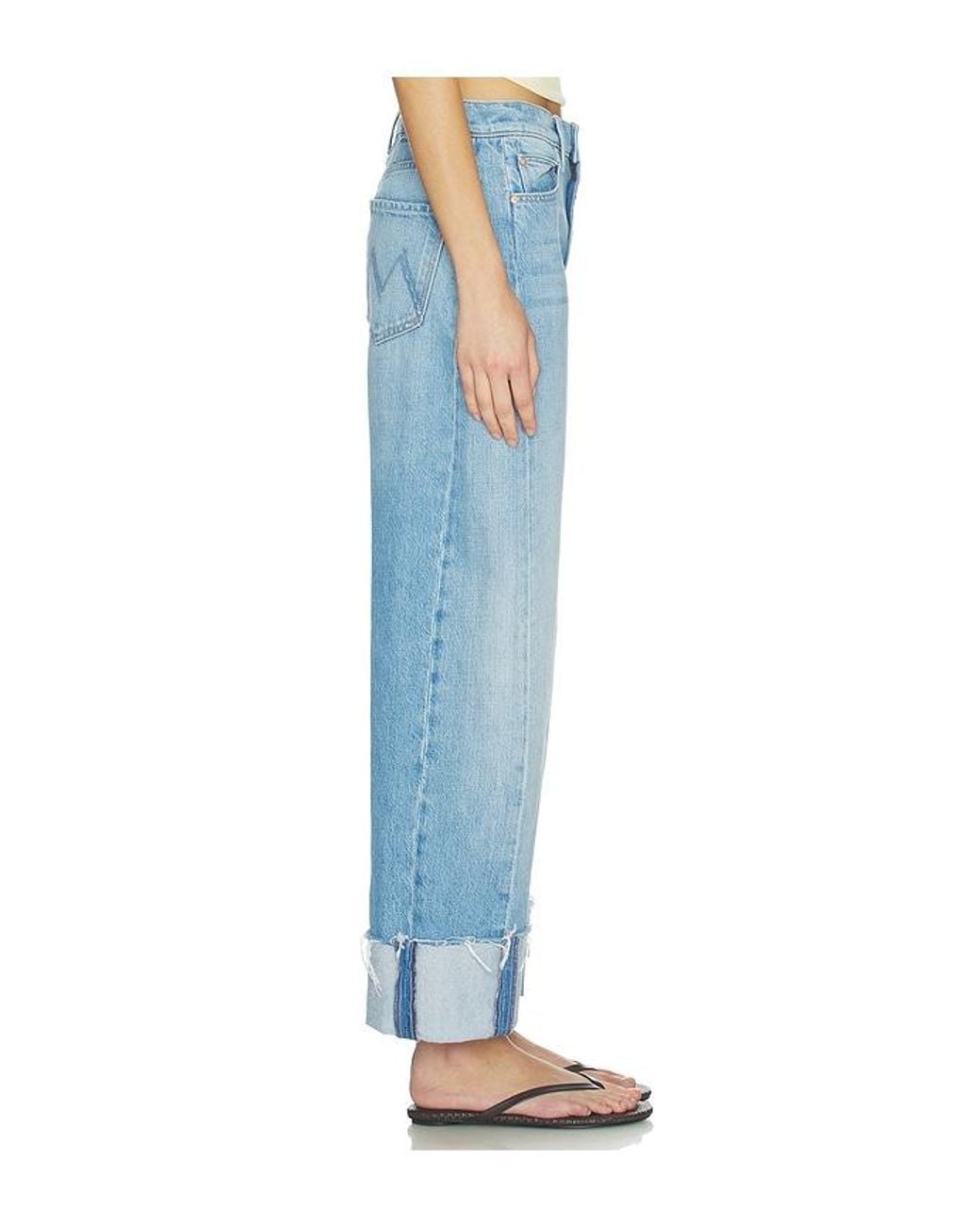 Mother Blue The Half-Pipe Ankle Cuff Fray Jeans