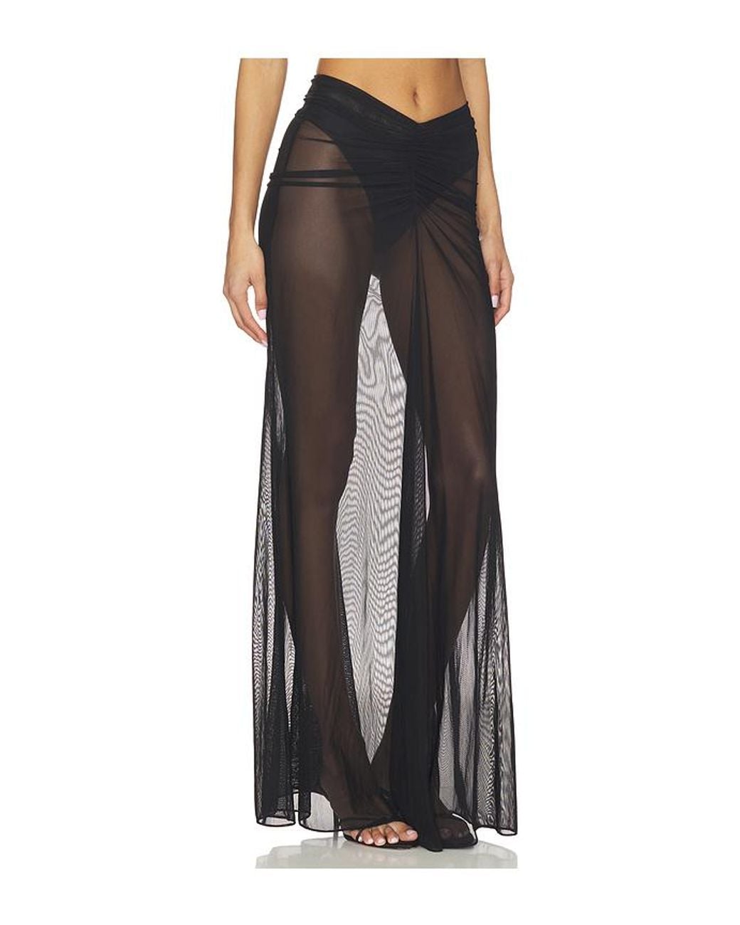 LAPOINTE Black Rock Ruched Maxi Skirt