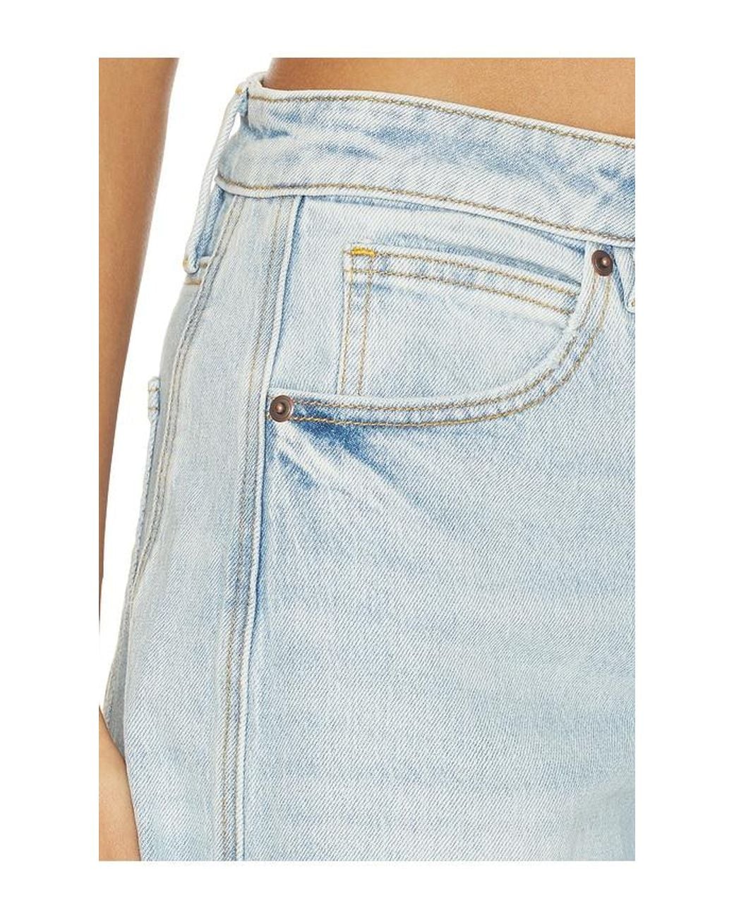 GOOD AMERICAN Blue High Barrel Ankle Jeans