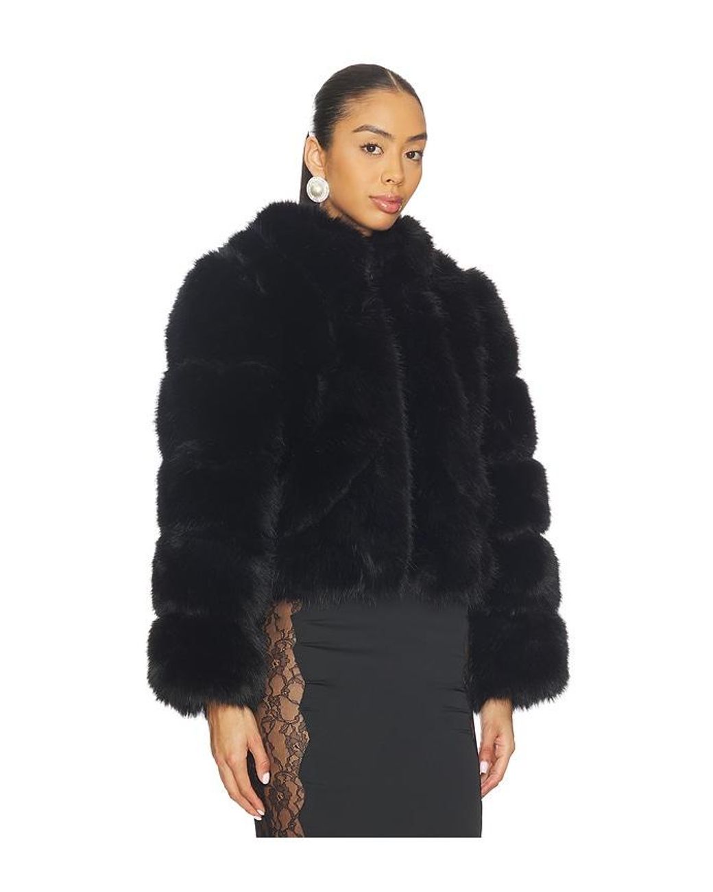Adrienne Landau Blue Icon Fur Jacket