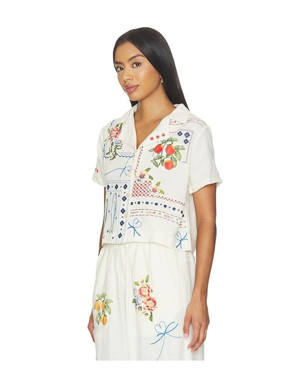 Agua Bendita White Vittoria Basket Top