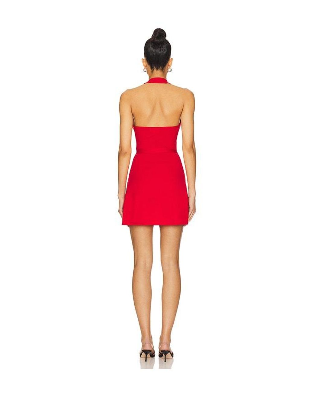 Frankie's Bikinis Red Evening Cloud Knit Wrap Dress