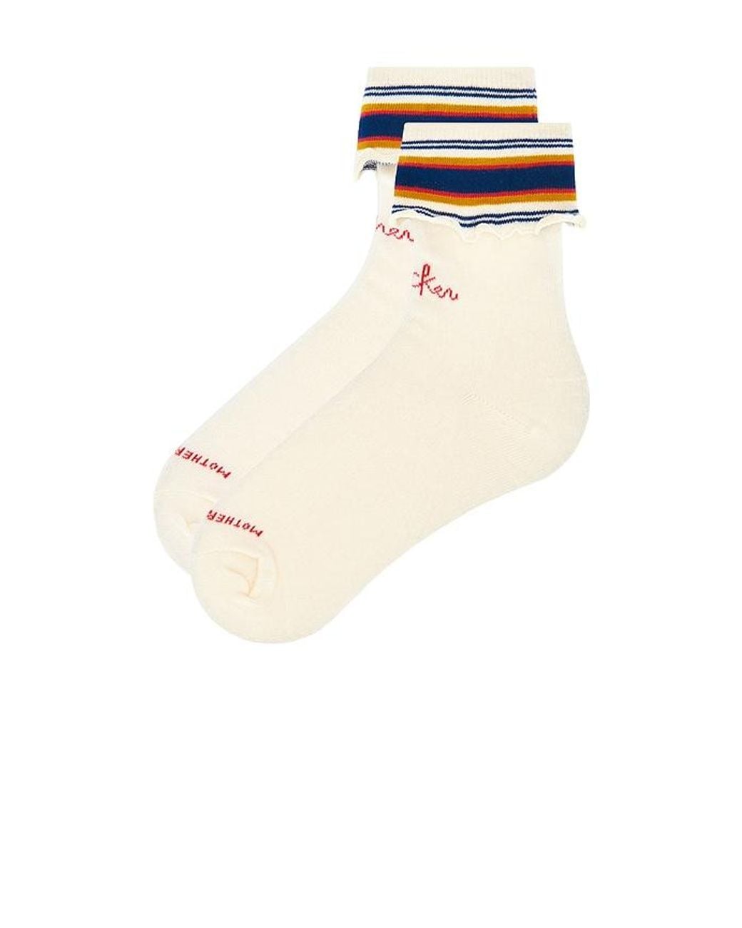 Mother White The Fold Please Socks