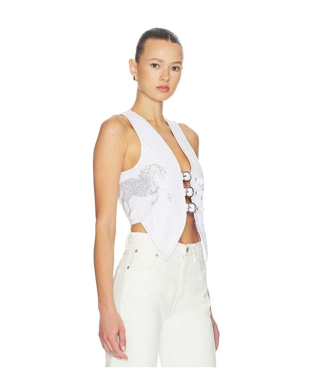 Urban Outfitters White Party Horse Vest