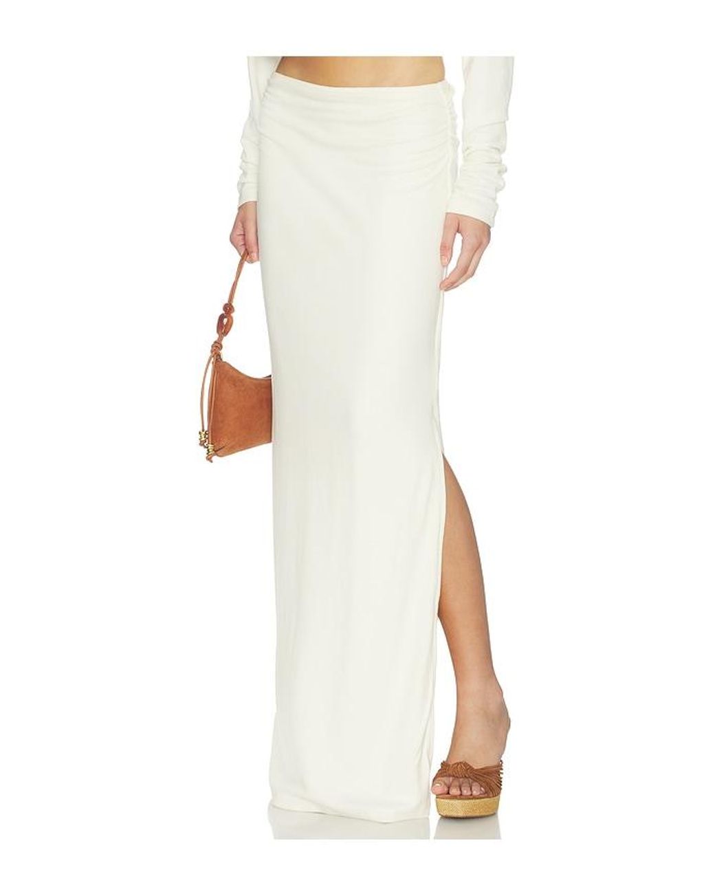 SNDY'S White Ainara Maxi Skirt