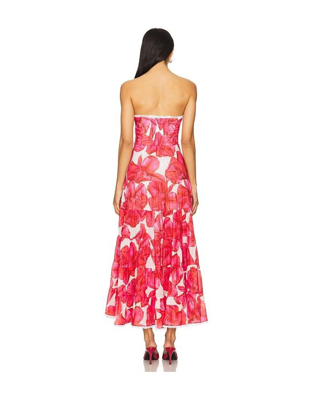 Charo Ruiz Red Ambar Long Dress