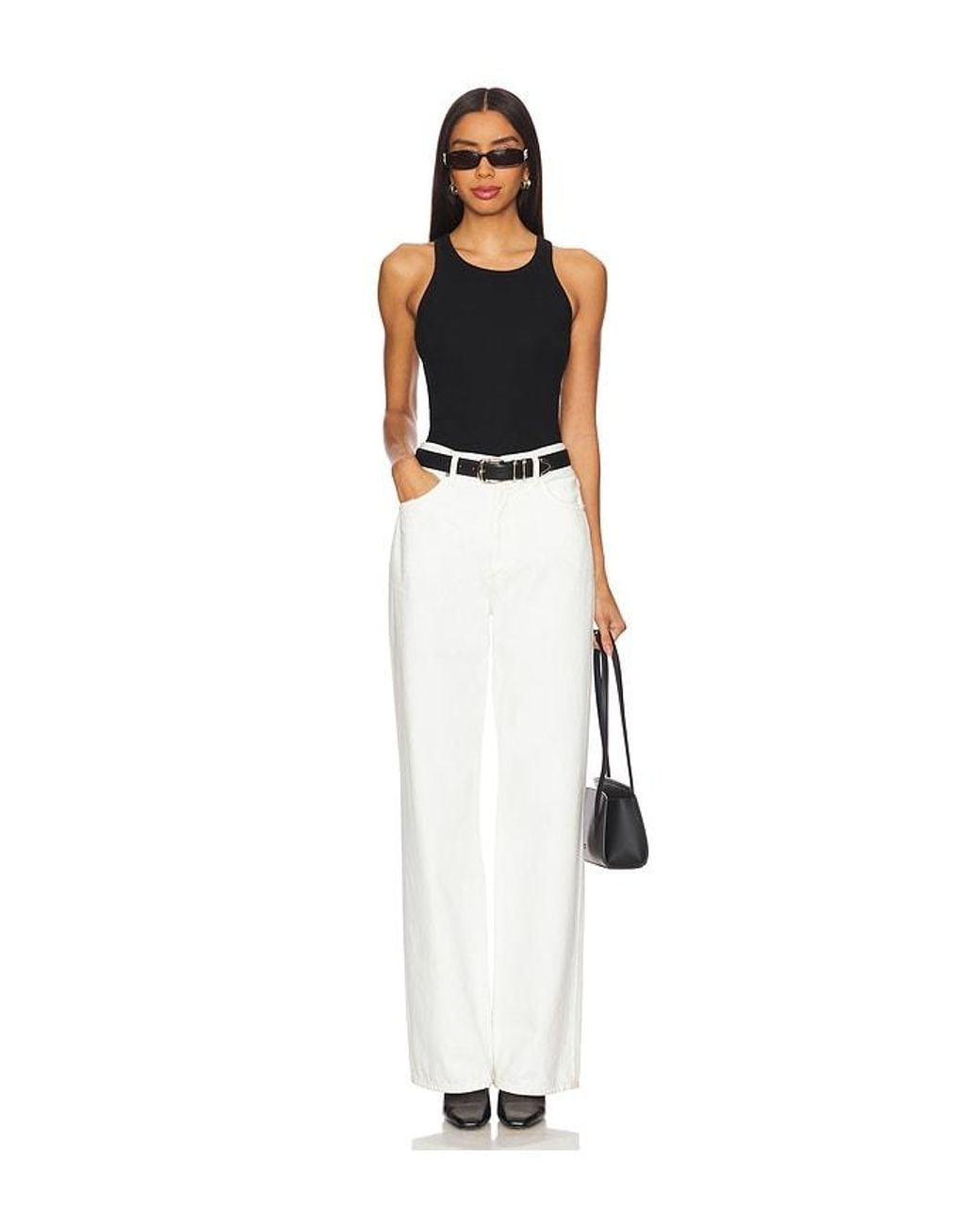 ÉTERNE Black High Neck Fitted Tank Top