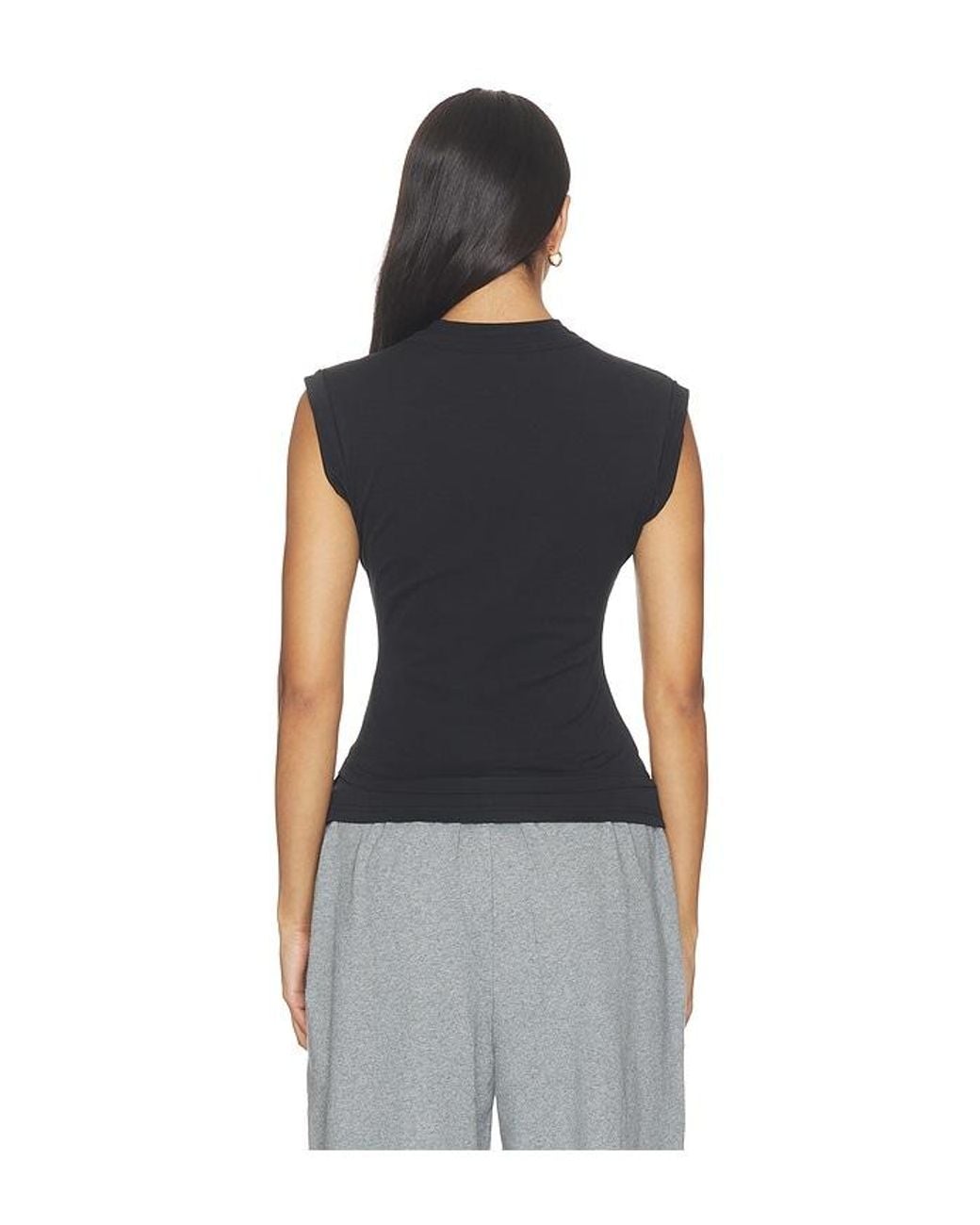 Alexander Wang Blue Twisted Bust Layered Tank