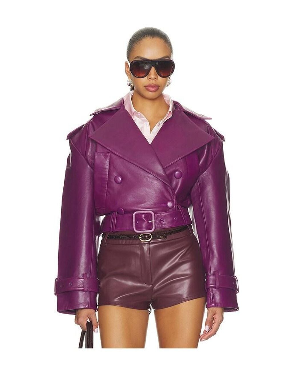retroféte Purple Malene Leather Jacket
