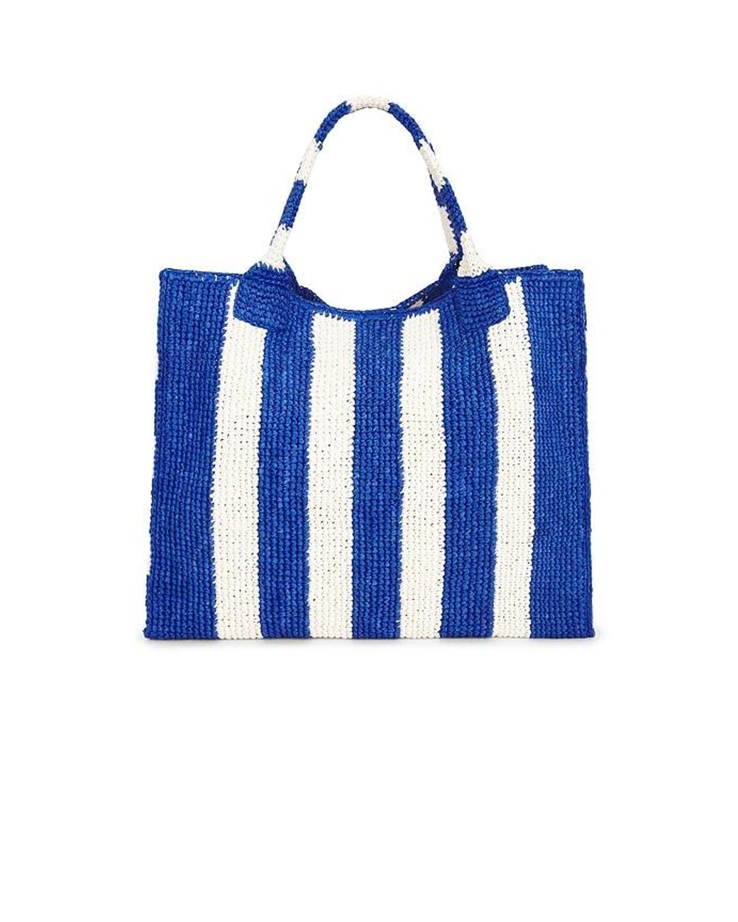 Loeffler Randall Blue Sol Crochet Raffia Tote Bag