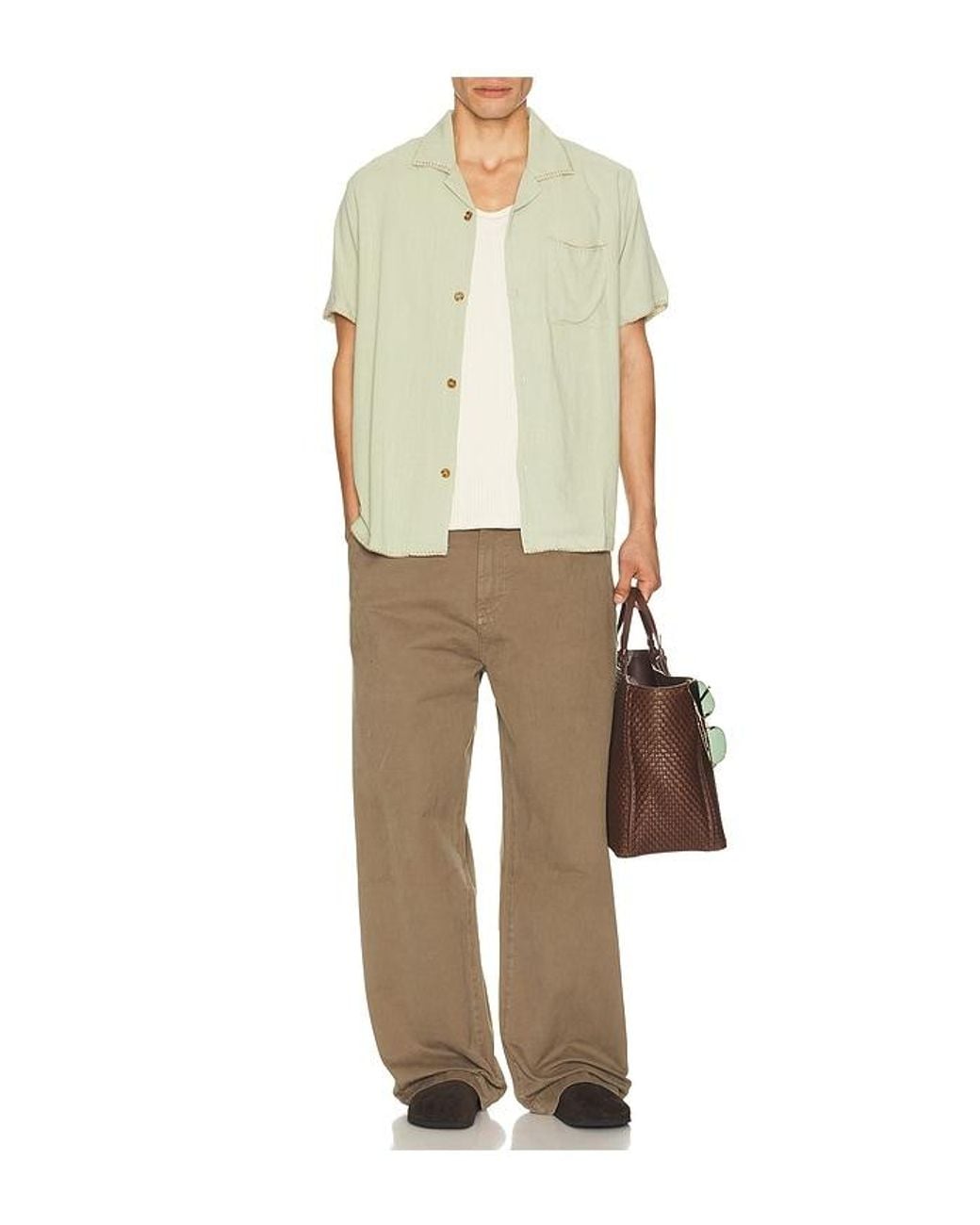 Rhythm Natural Linen Whip Stitch Shirt for men