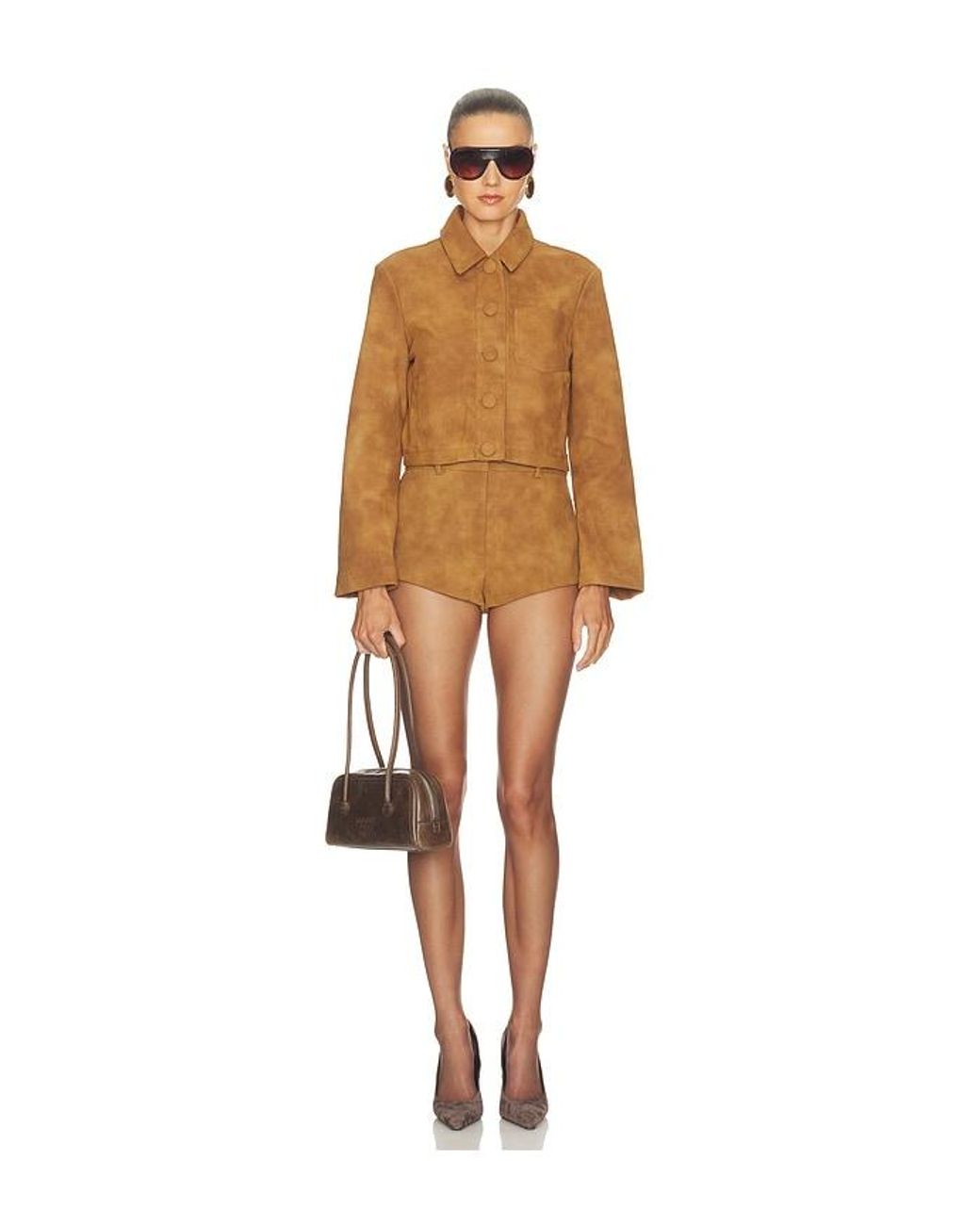 Bardot Brown Lorenzo Croc Faux Suede Jacket