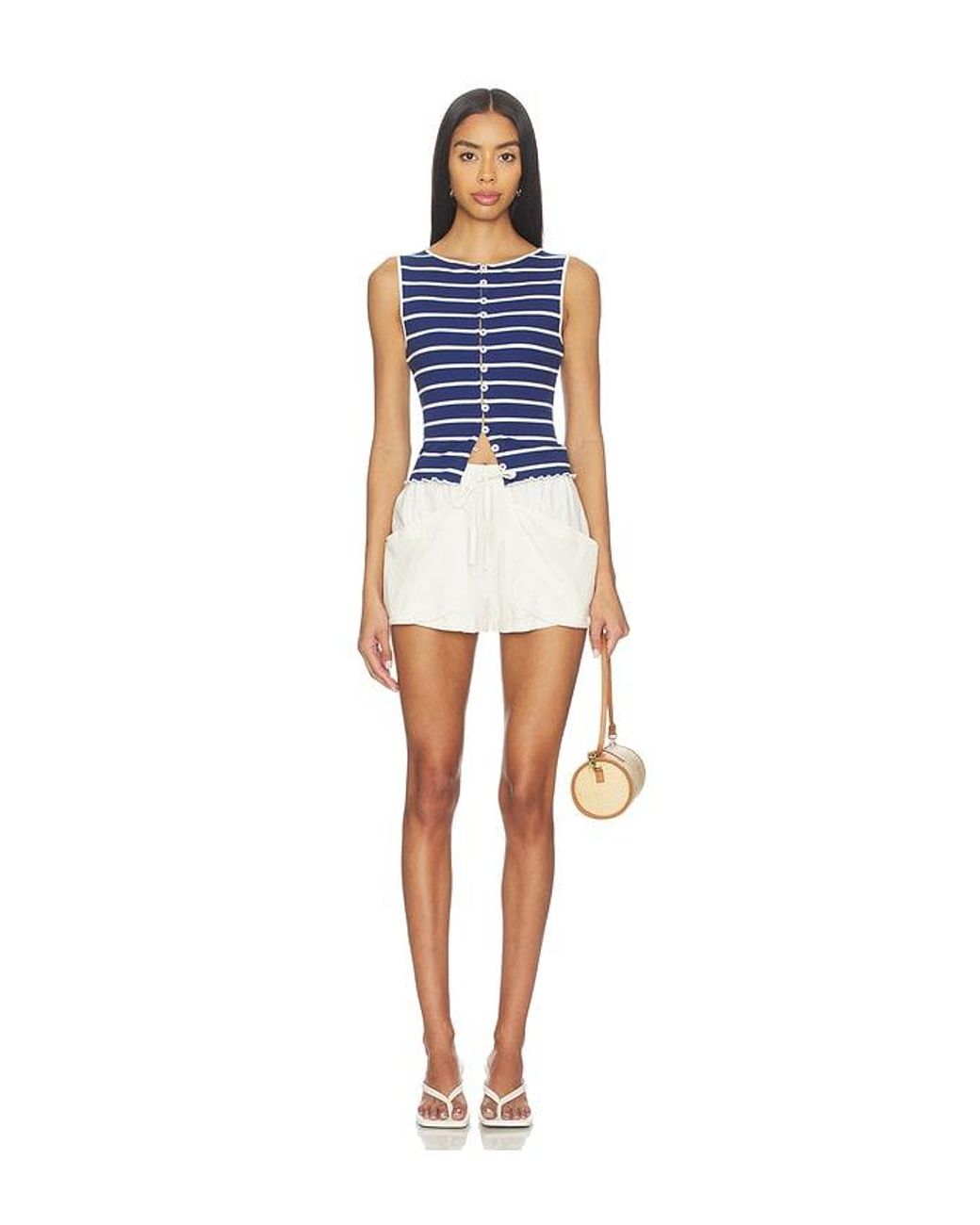 Free People White Good Fortune Short