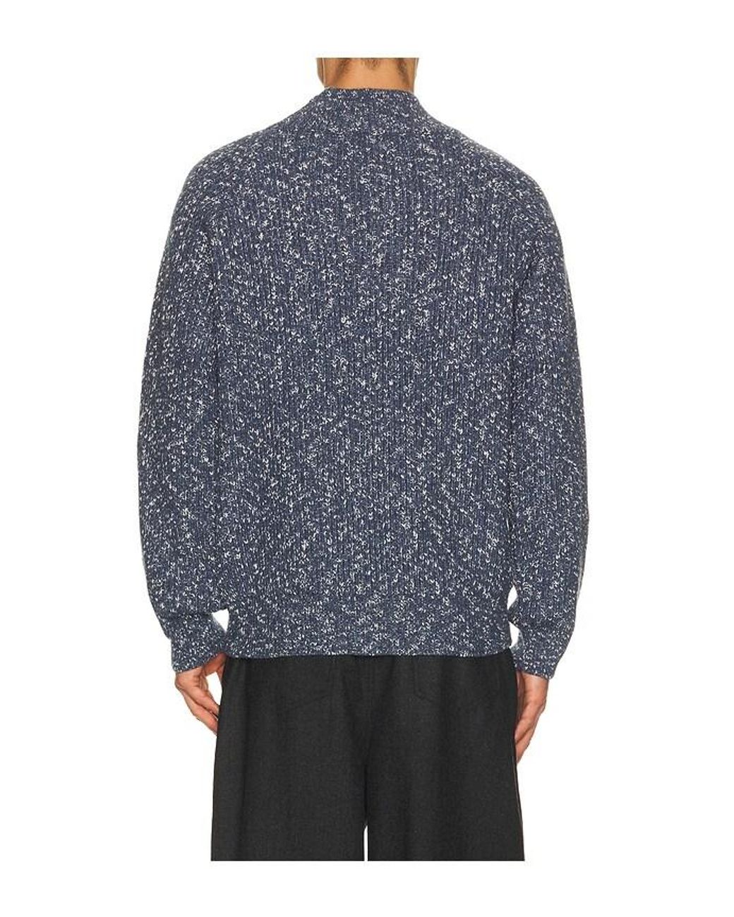 Far Afield Blue Bayer Ribbed Roll Neck Sweater for men