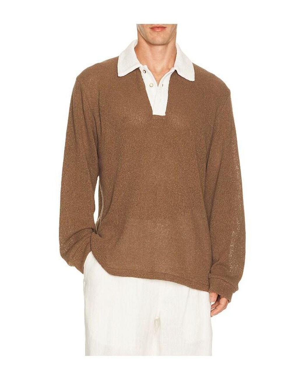 Palmes Brown Knitted Rugby for men