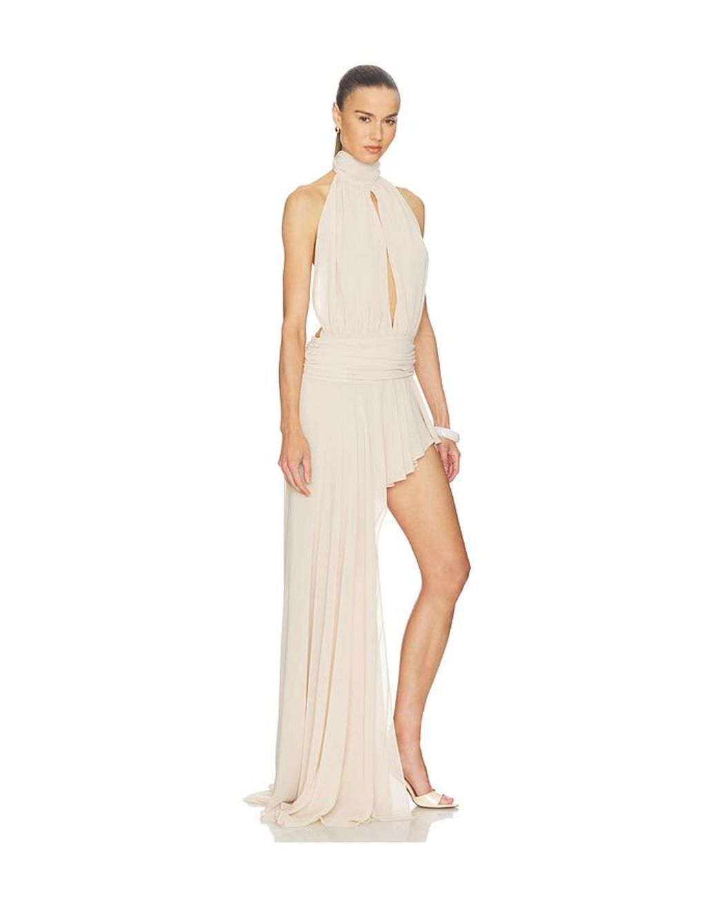 AWAVE Studio Halter Neck Mini Dress in White | Lyst UK