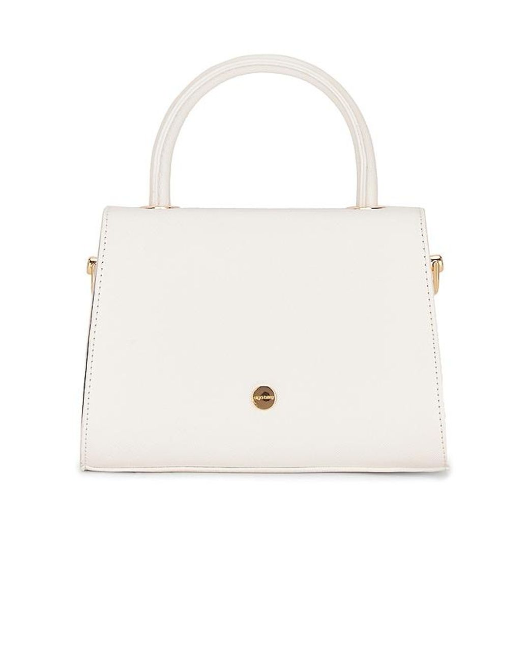 Olga Berg White Sasha Top Handle Bag