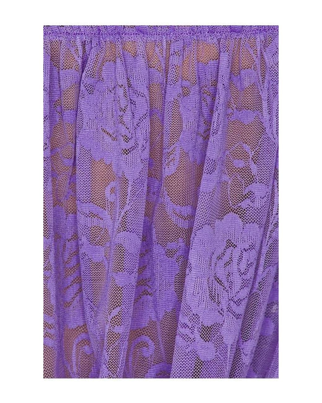 Norma Kamali Purple Long Sleeve Peasant Top