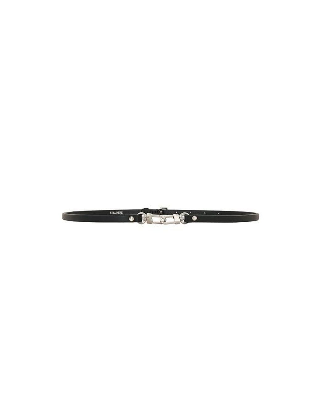 Still Here White Slim Clip Belt