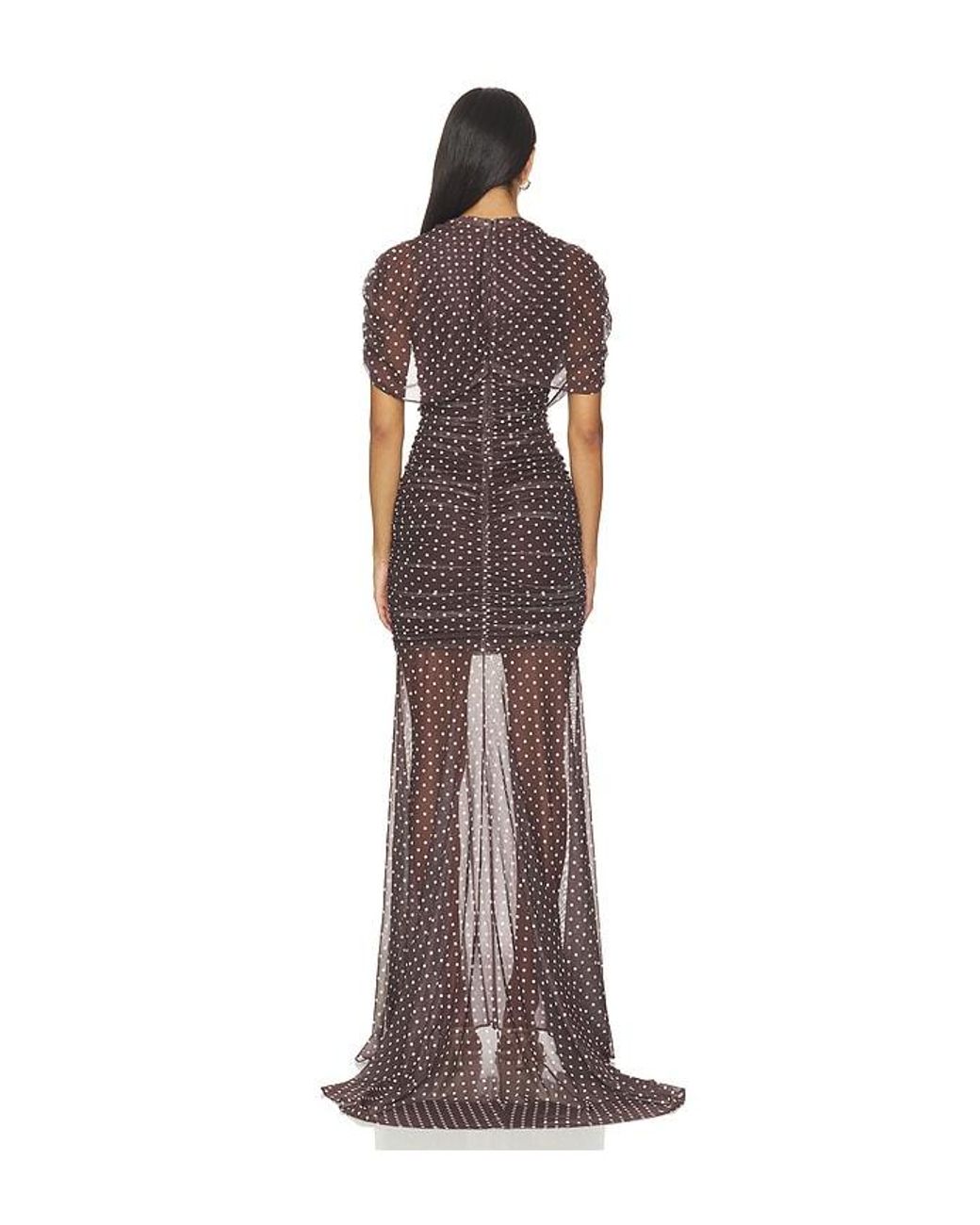 Amanda Uprichard Brown X Revolve Evianna Mesh Gown