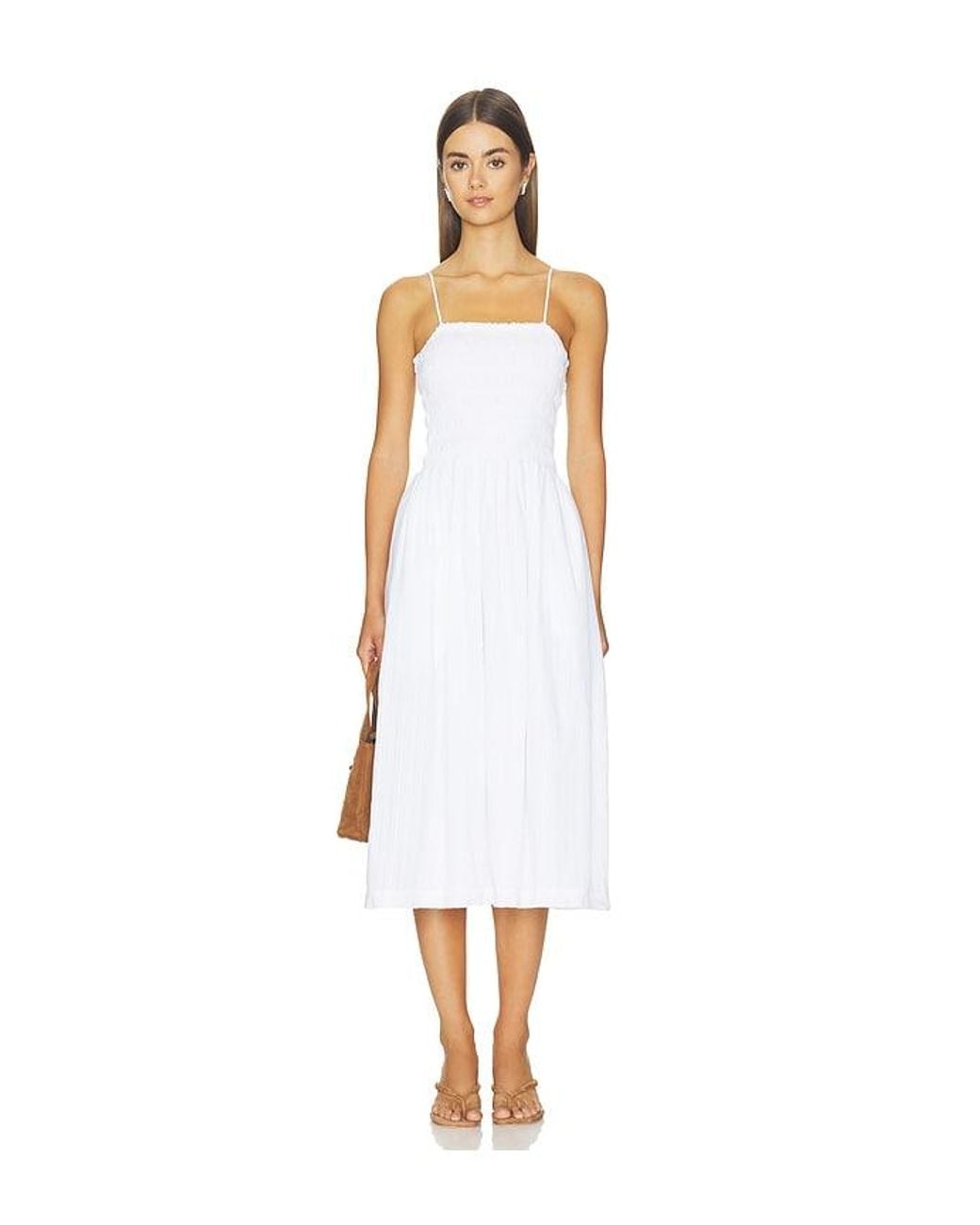 Madewell White The Peyton Midi Dress