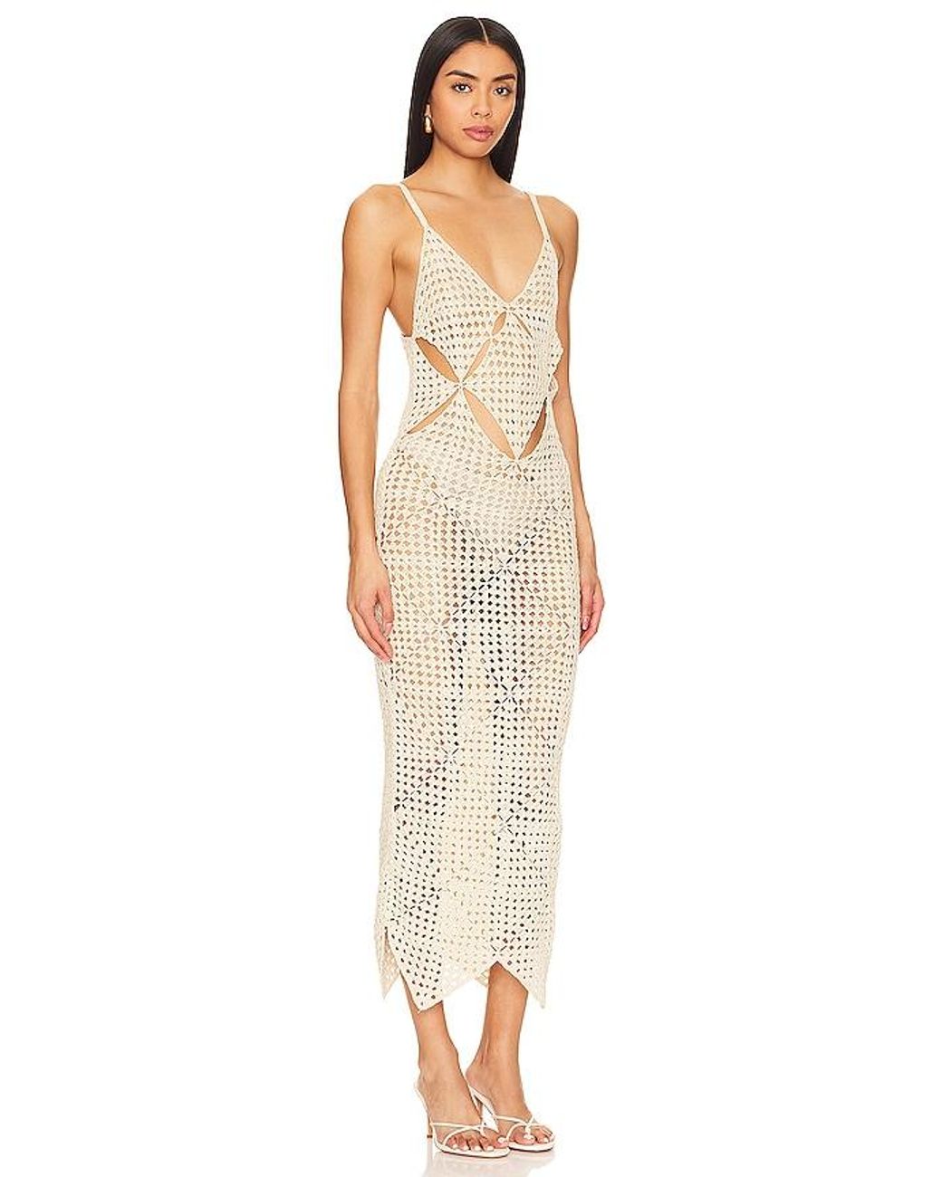 LPA White Odella Crochet Dress