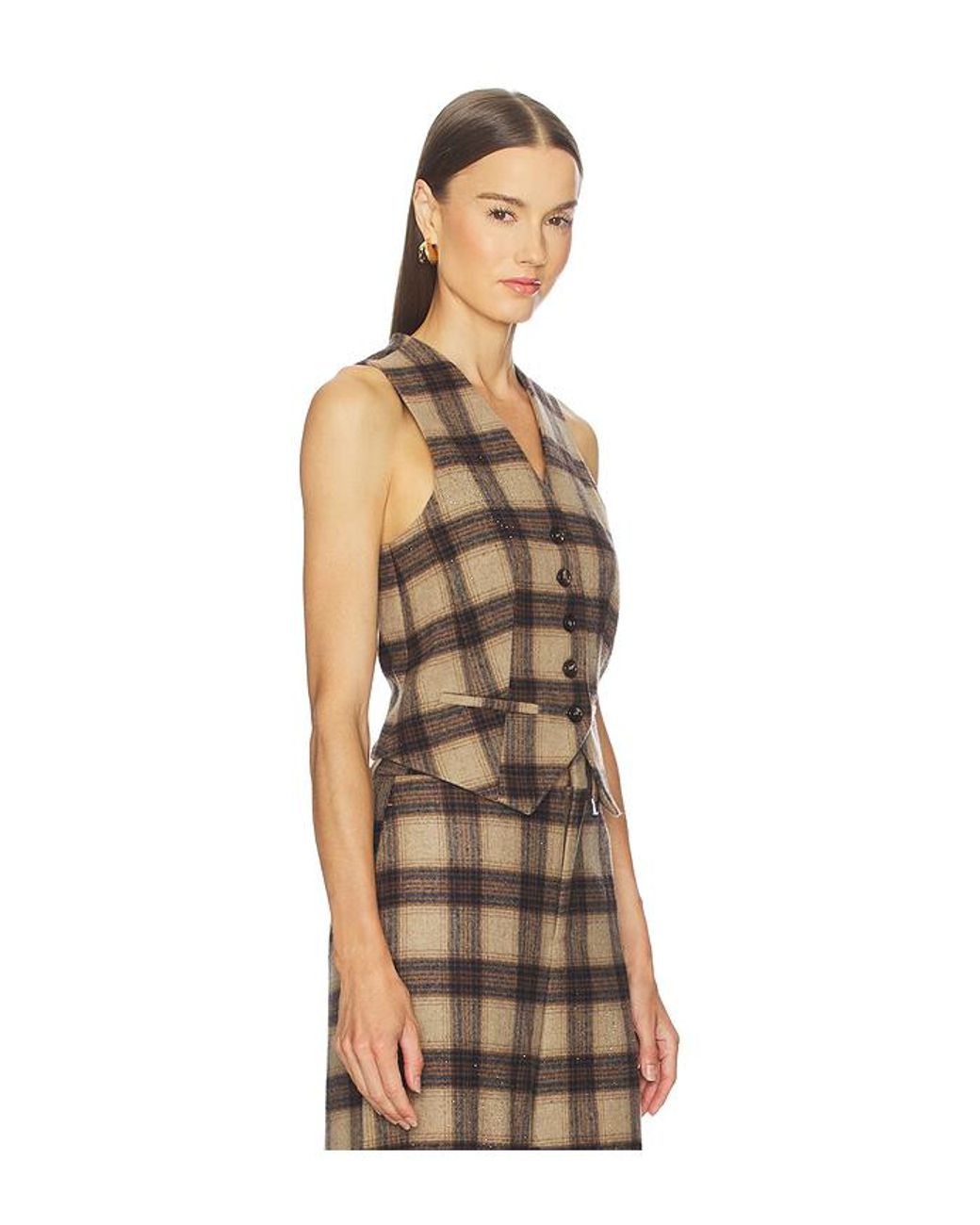 GIUSEPPE DI MORABITO Natural Plaid Top