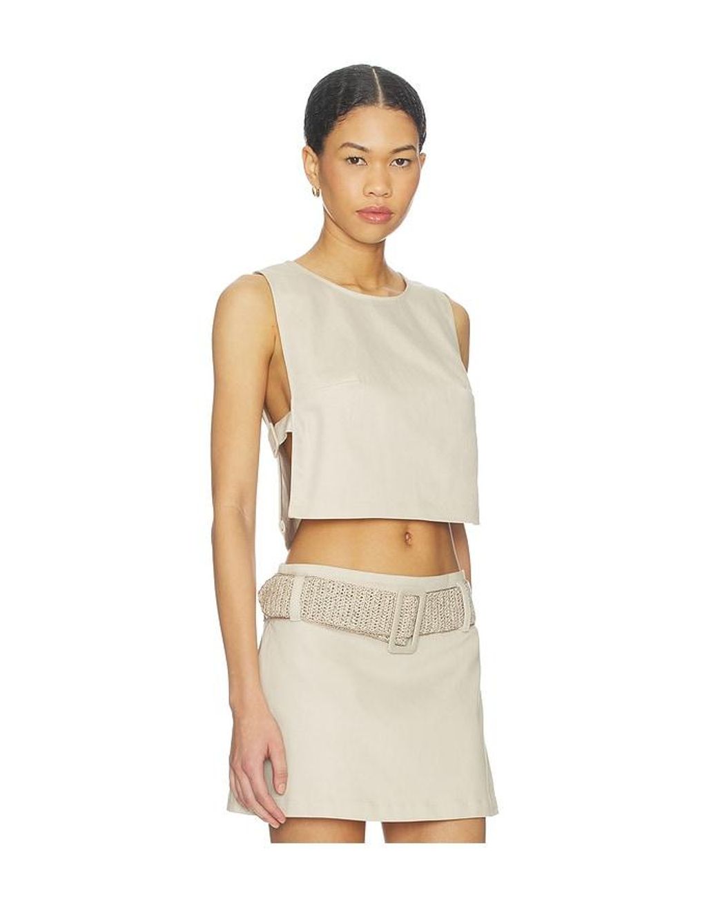 MY BEACHY SIDE Natural Alba Denim Top