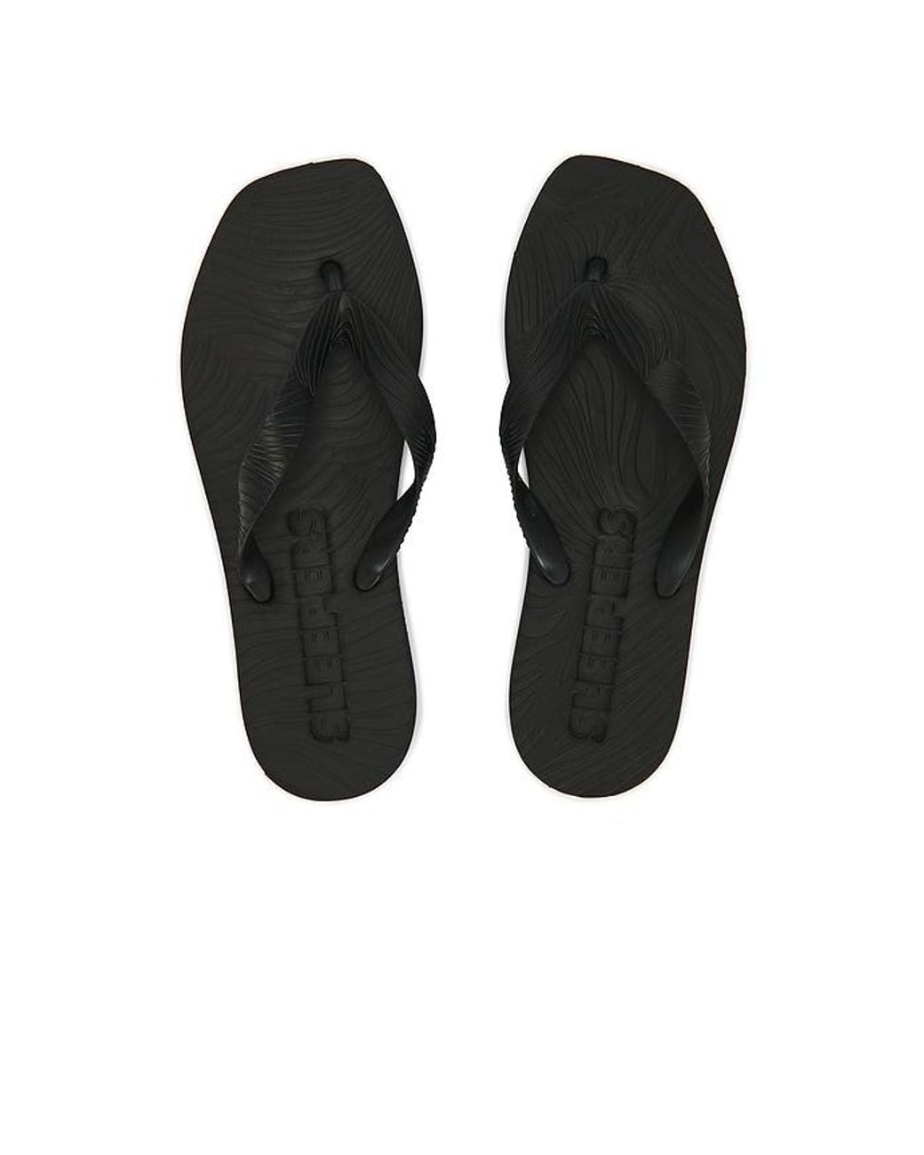 Sleeper Black Flip Flops Tapered Platform