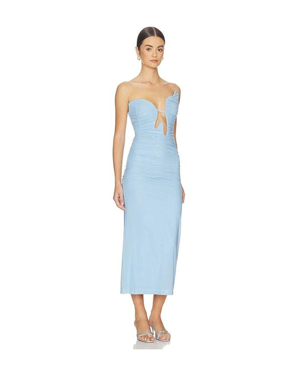 Bardot Blue Julane Mesh Midi Dress