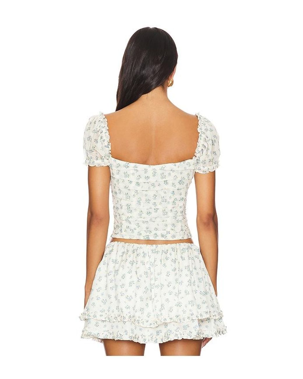 For Love & Lemons White Chateau Top