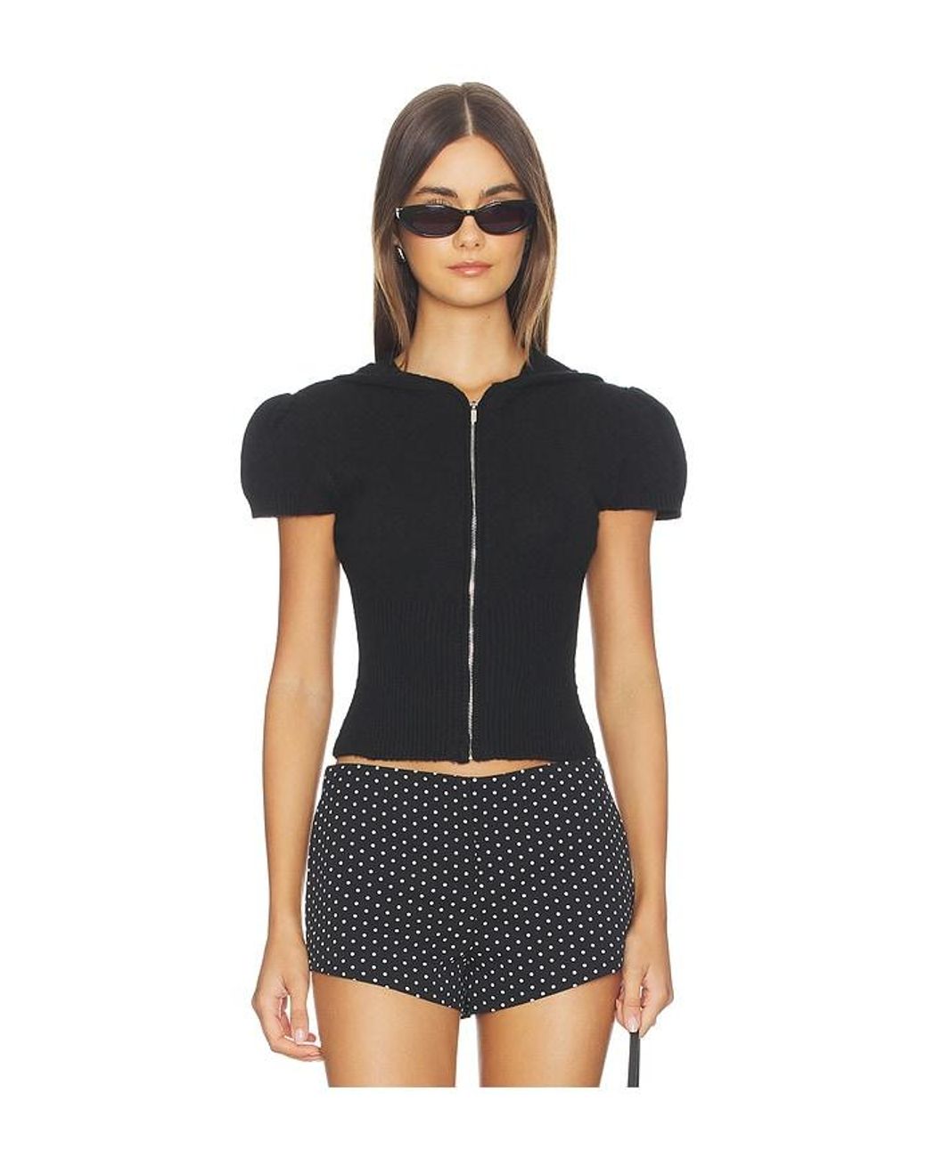 GUIZIO Black Bella Zip Up Hoodie